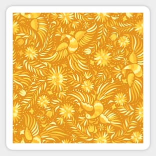 Mexican embroidery golden seamless pattern Sticker